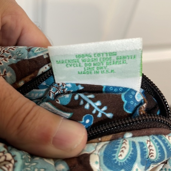 Vera Bradley small handbag in mostly brown and turquoise - Picture 7 of 11